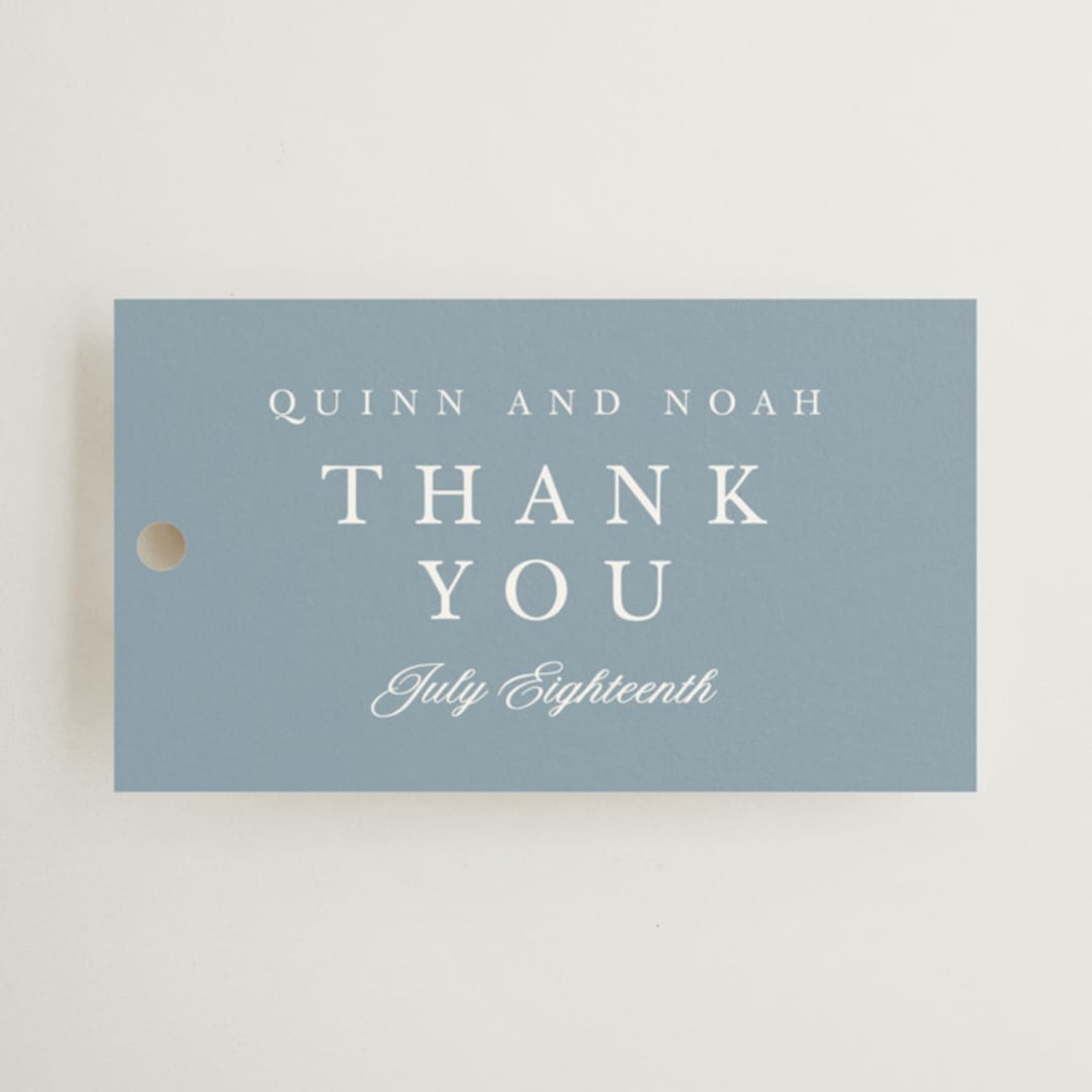 "Elegant bevel" - Wedding Favor Tags in Dusty Blue by Stacey Meacham - Front
