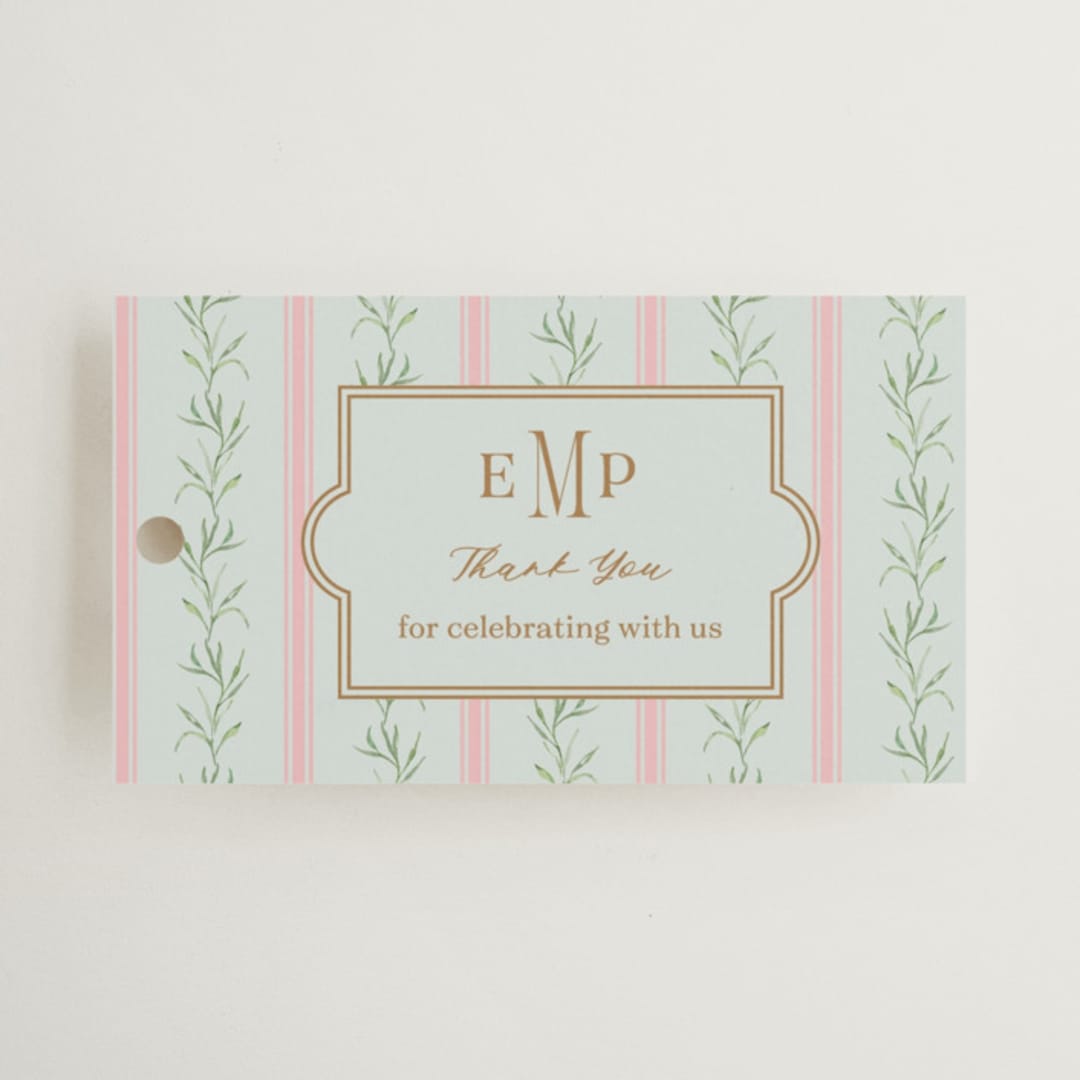 "Castle" - Wedding Favor Tags in Hummingbird by Claudia Orengo - Front