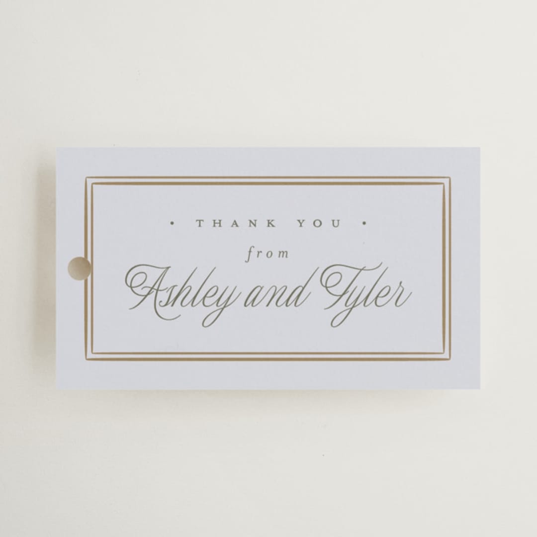 "Flowering Vine" - Wedding Favor Tags in Bluebell by Everett Paper Goods - Front