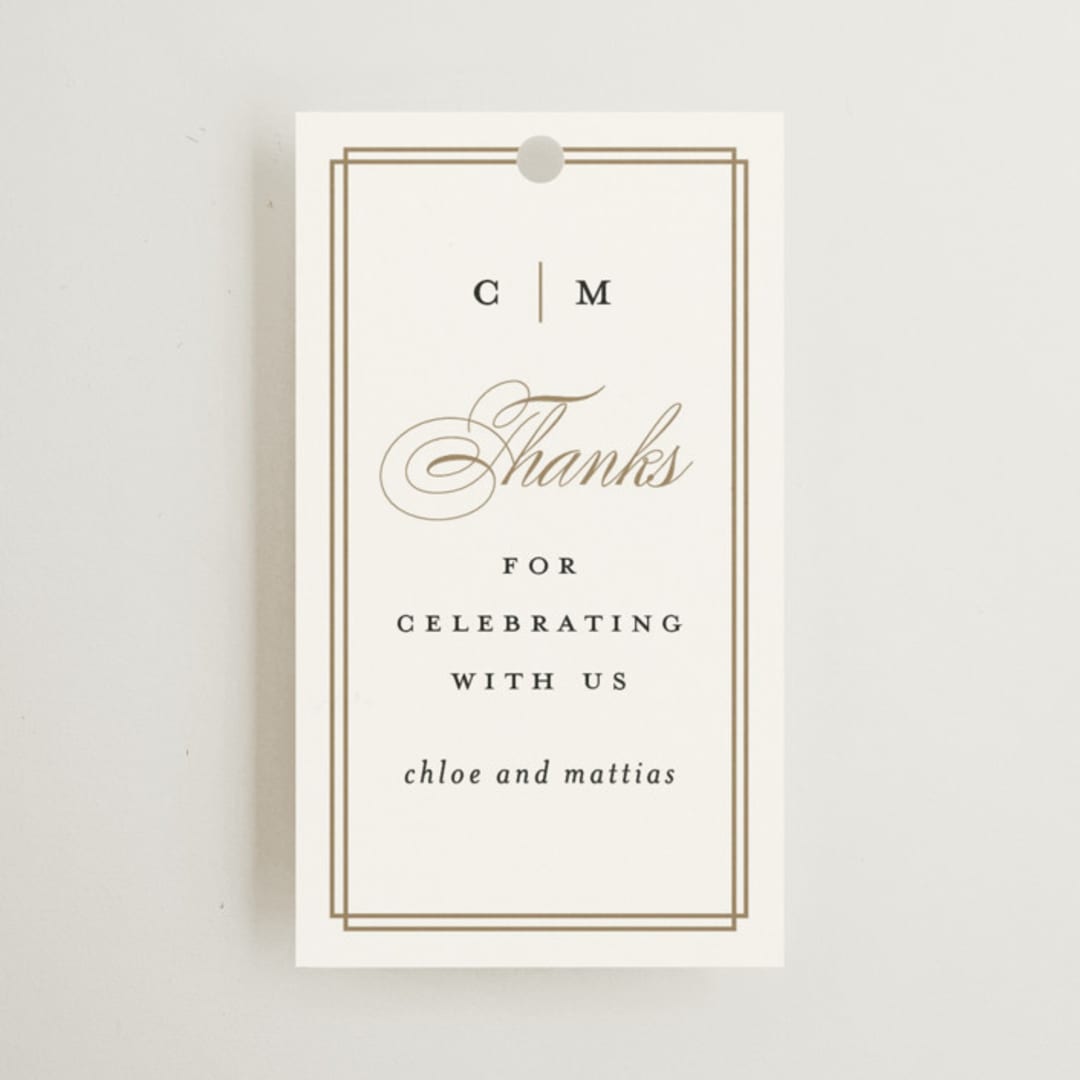 "Timeless" - Wedding Favor Tags in Linen by Erica Krystek - Front