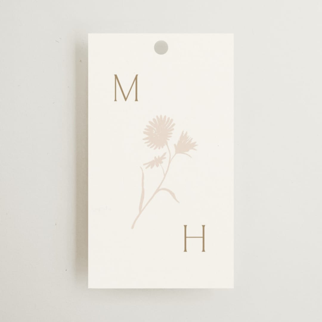 "The Romantic" - Wedding Favor Tags in Buttercream by Kristie Kern - Front