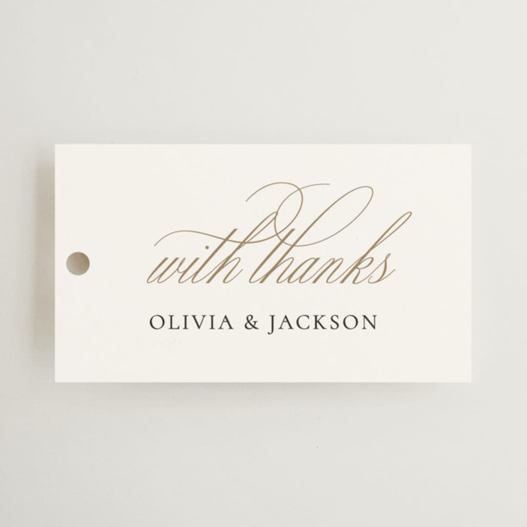 "Fineline" - Wedding Favor Tags in Spun Sugar by Jessica Williams - Front