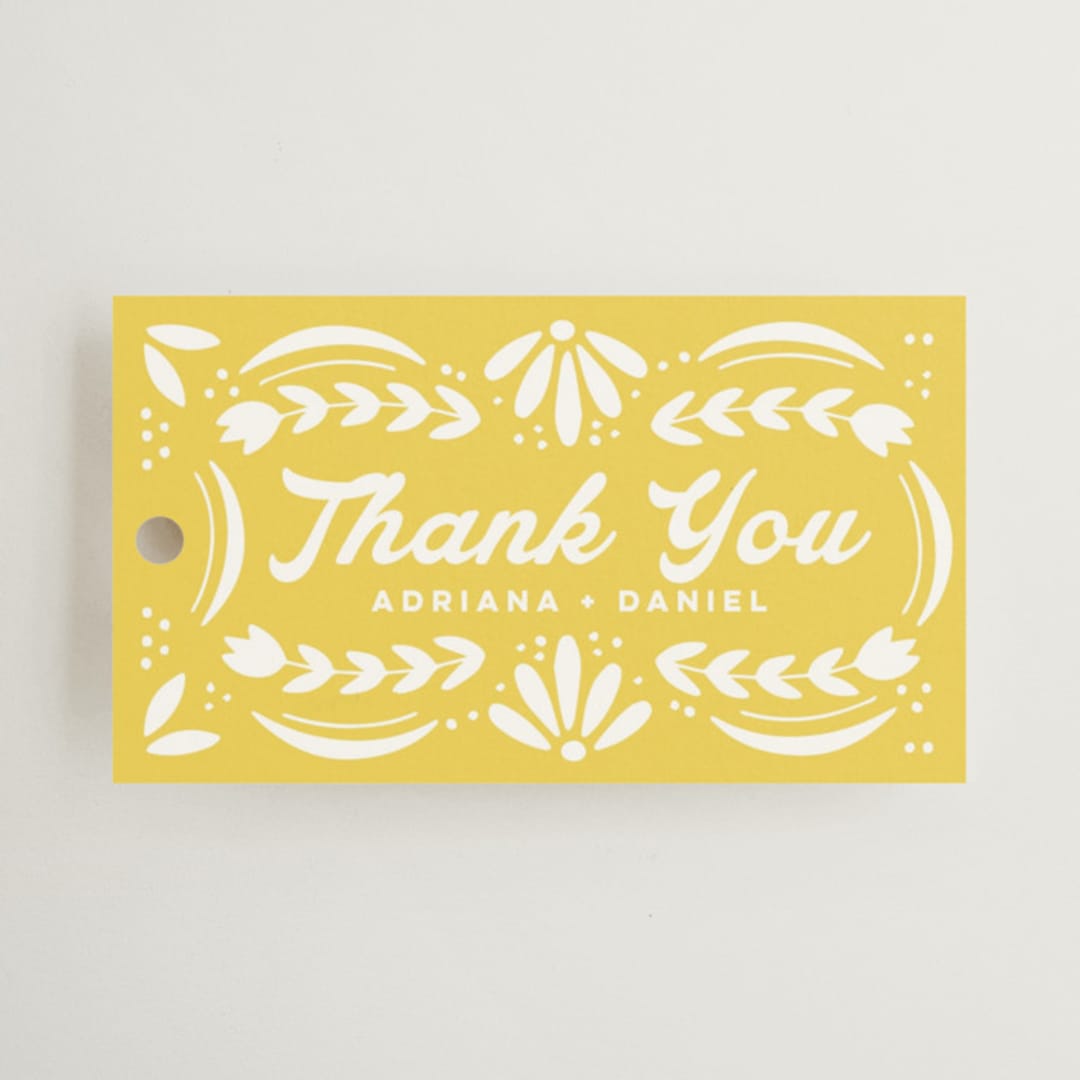 "Pretty Picado" - Wedding Favor Tags in Sunshine by Jessie Steury - Front