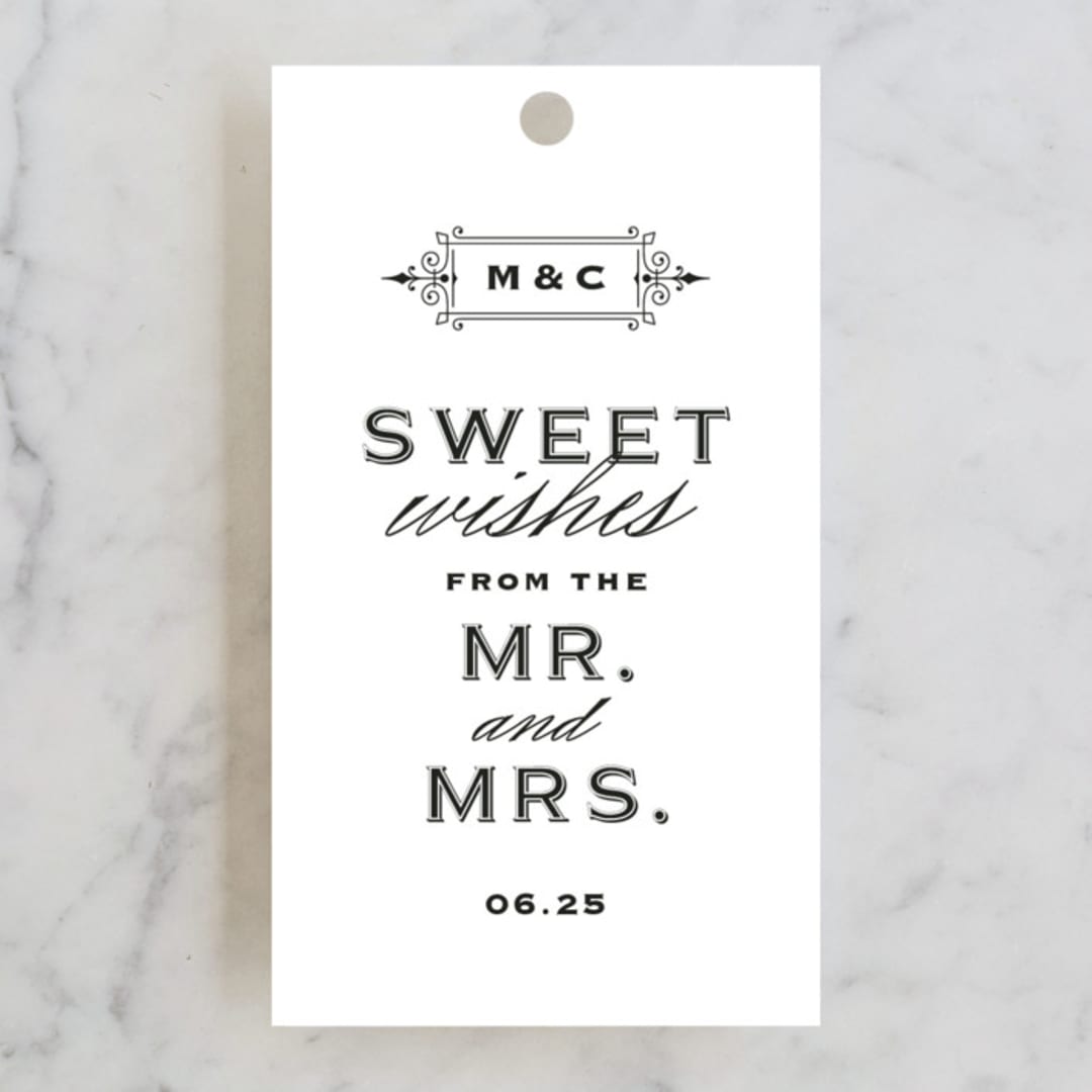 "Confection" - Wedding Favor Tags in Cloud by Jill Means - Front