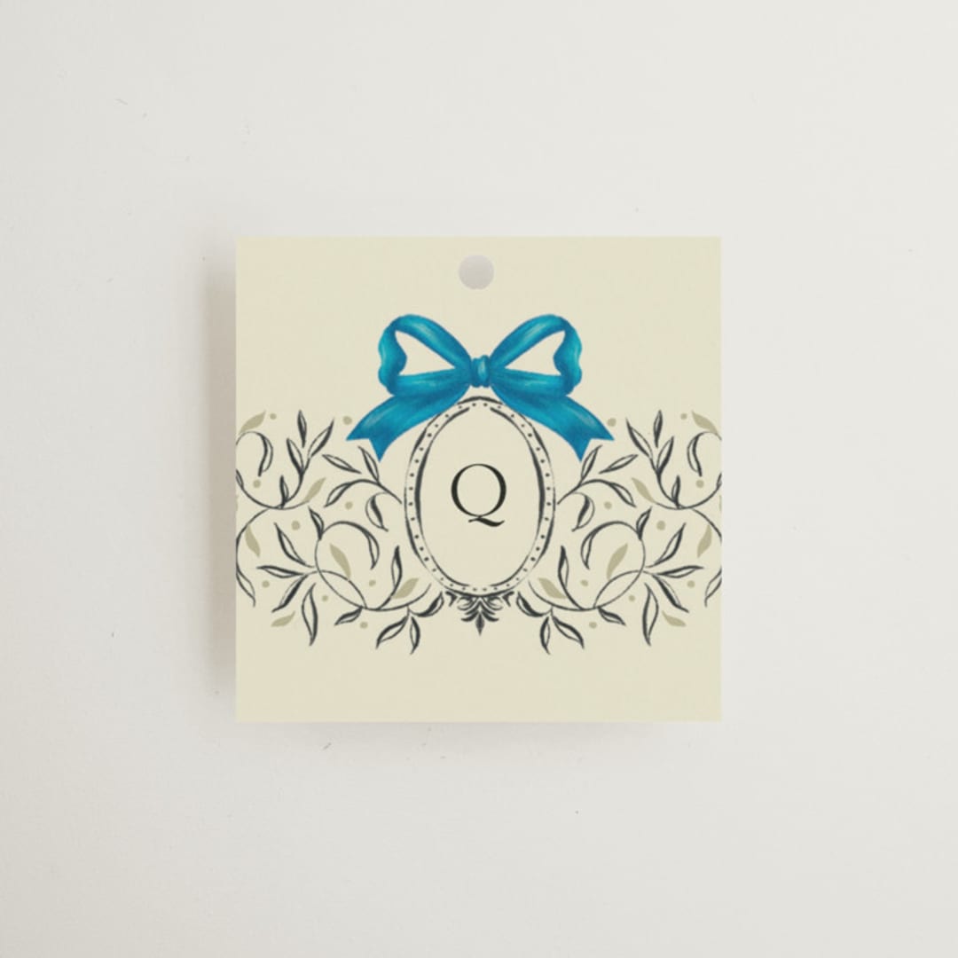 "Josephine" - Wedding Favor Tags in Marine by Jackie Crawford - Front