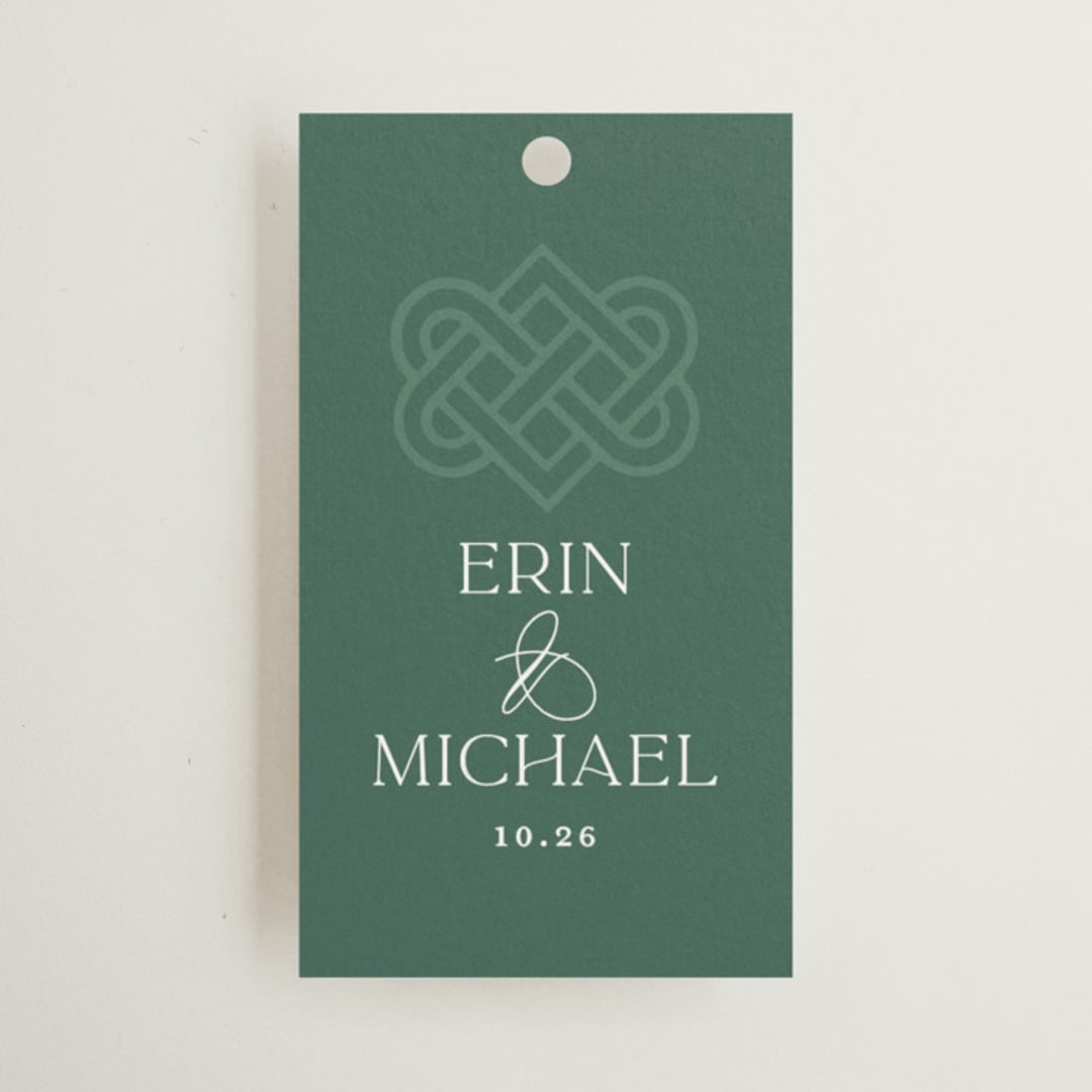 "Celtic Love Knot" - Wedding Favor Tags in Clover by Kerry Doyle - Front