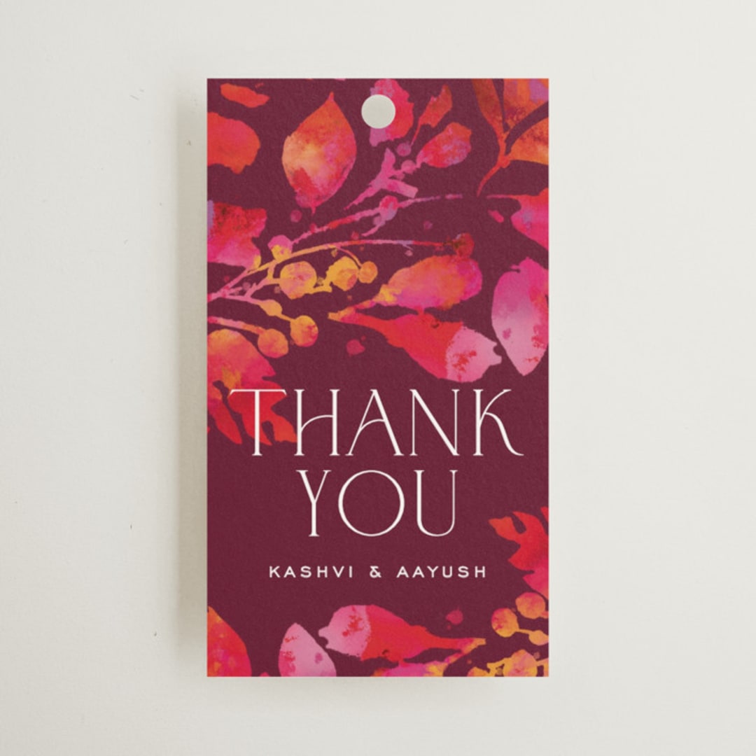 "Bright abstract" - Wedding Favor Tags in Sangria by Jessica Corliss - Front