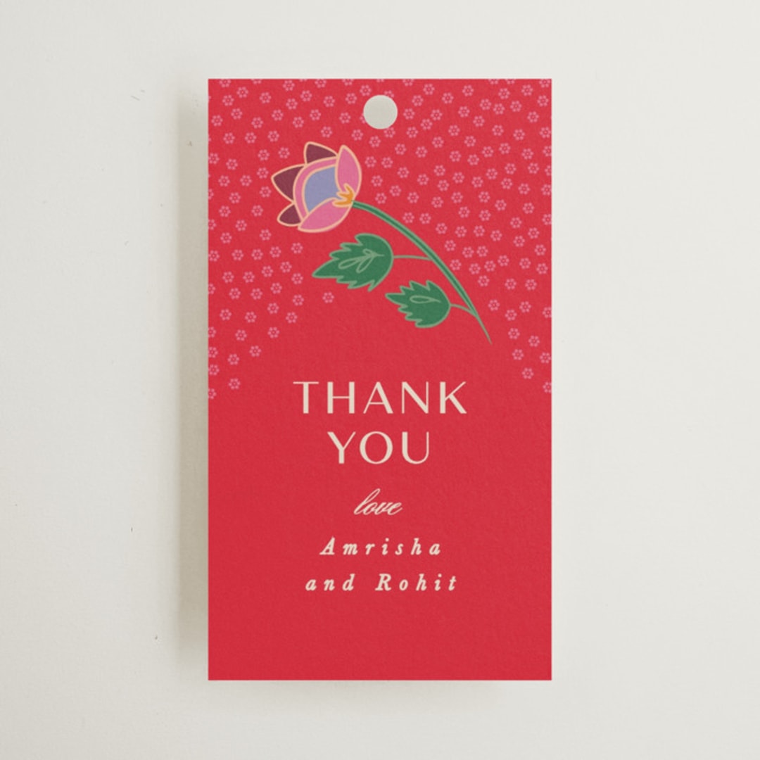 "Indian garden" - Wedding Favor Tags in Pistachio by Creo Study - Front