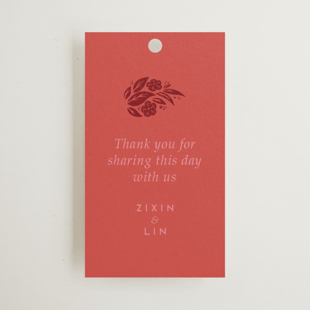 "Fiery" - Wedding Favor Tags in Ruby by Ghia Designs - Front