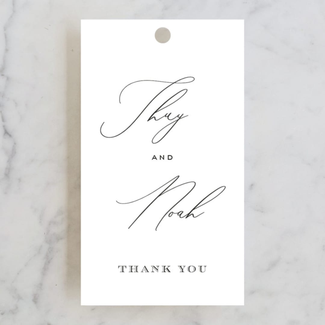 "la noce" - Wedding Favor Tags in Ink by Design Lotus - Front