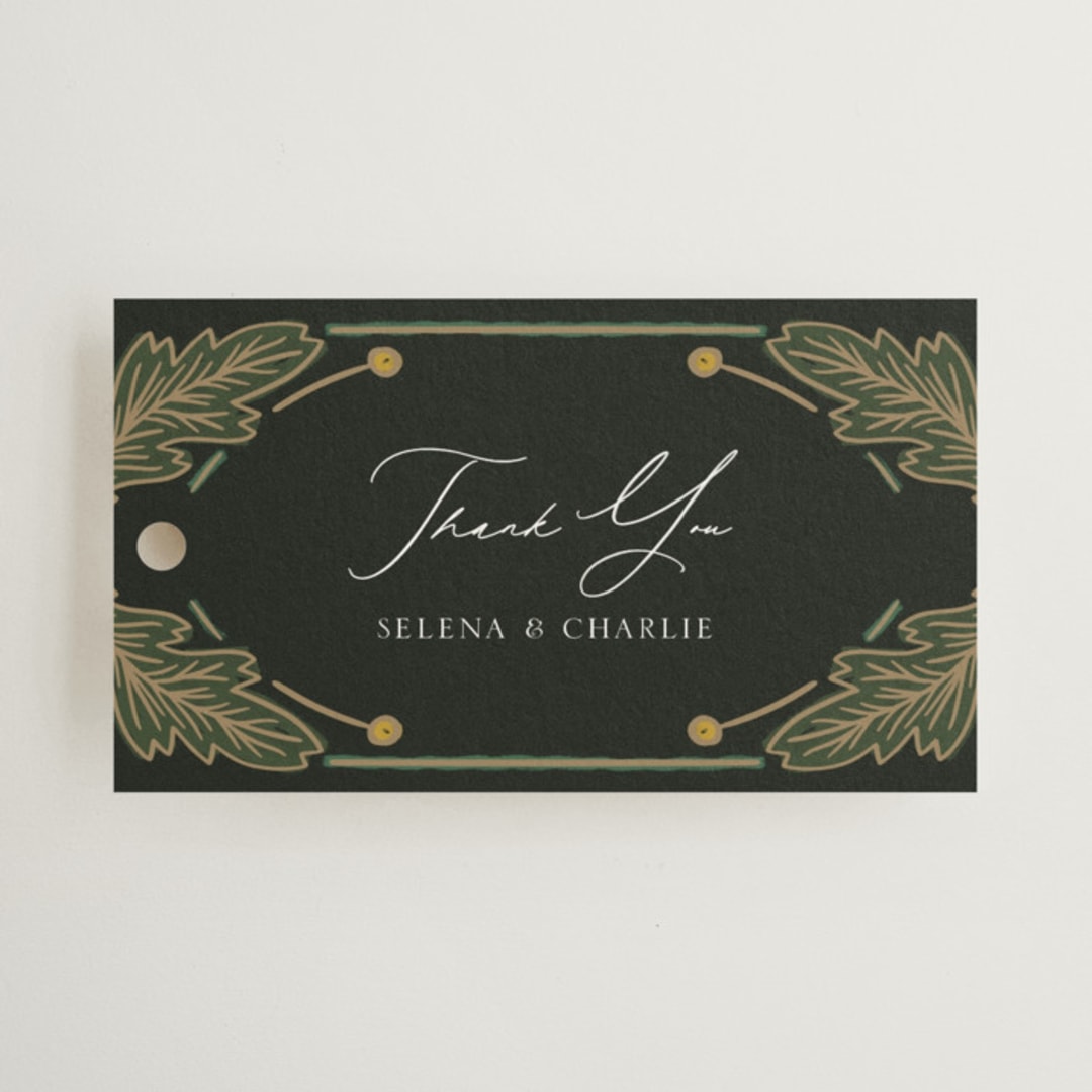 "Embellished" - Wedding Favor Tags in Buttercup by Jen Owens - Front