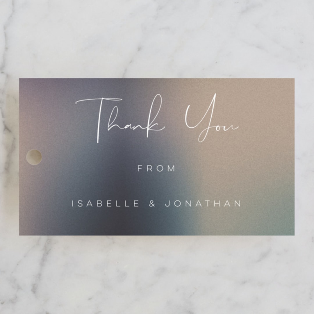 "Mystique" - Wedding Favor Tags in Ocean by Lisa McLean - Front