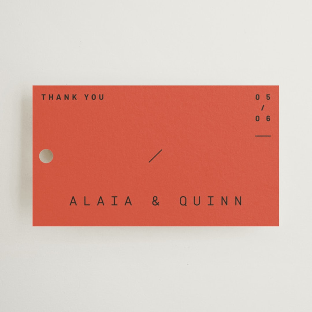 "Alaia" - Wedding Favor Tags in Verona Sunset by Blustery August - Front