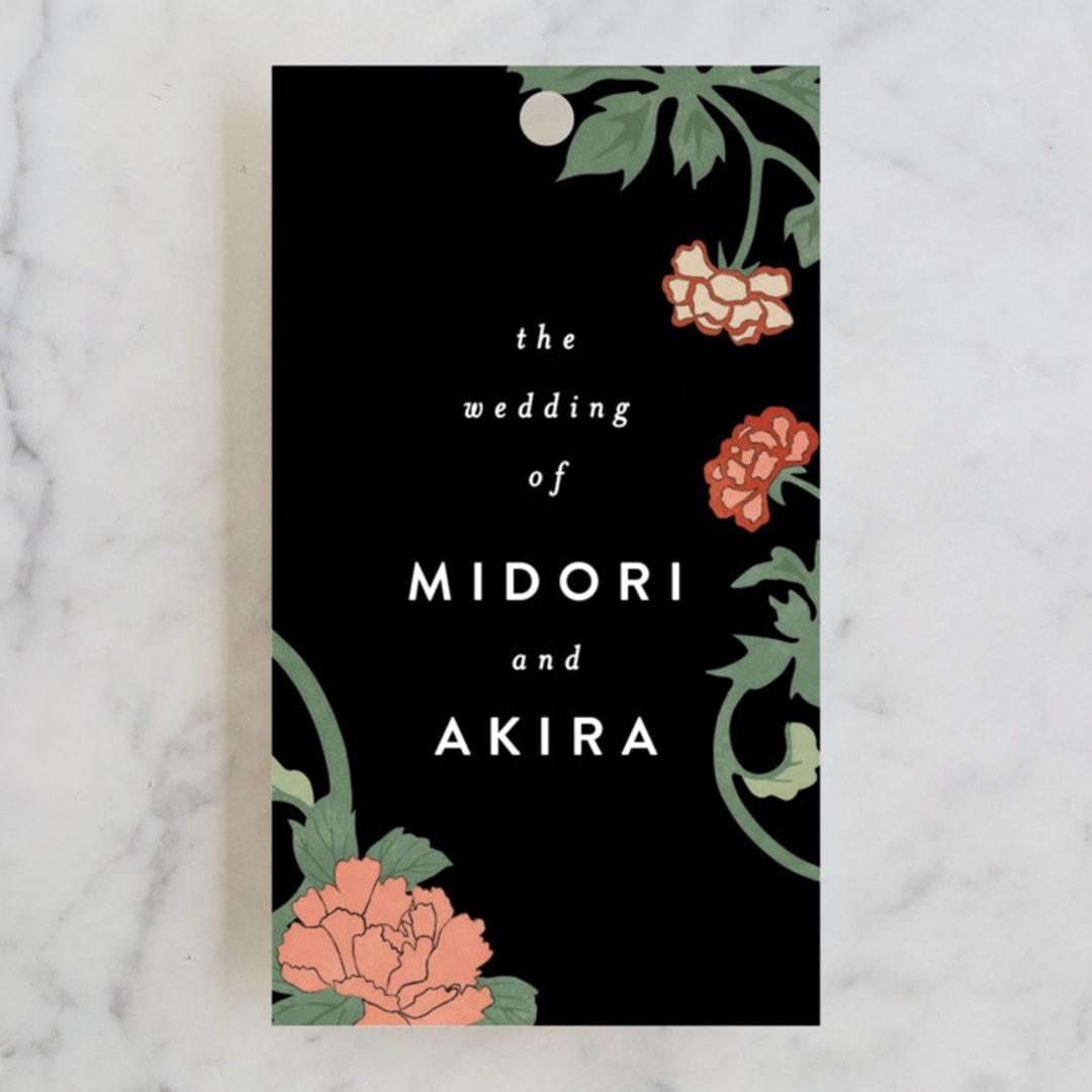 "Kota" - Wedding Favor Tags in Onyx by Nazia Hyder - Front