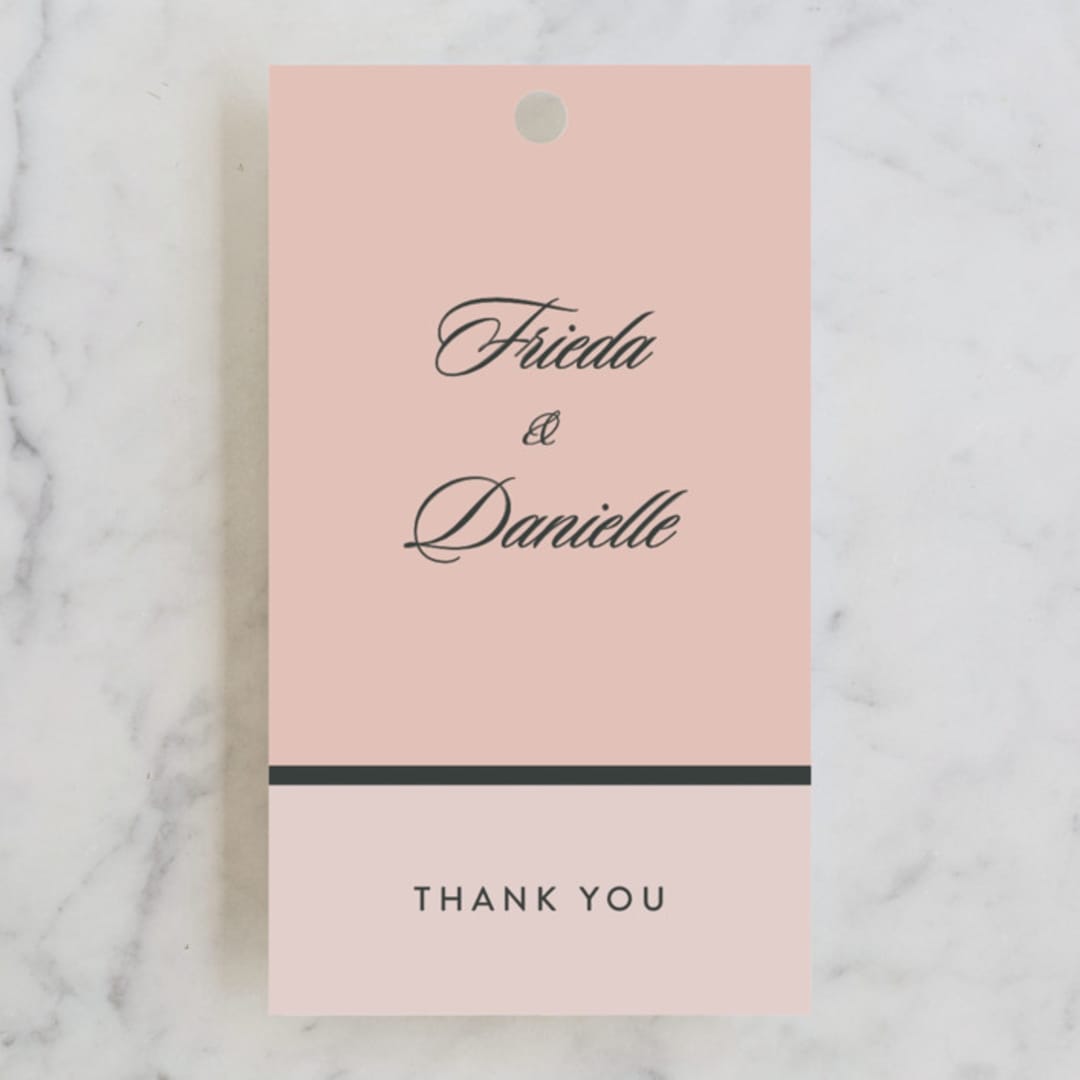 "Modern Squares" - Wedding Favor Tags in Flamingo by FRANI - Front