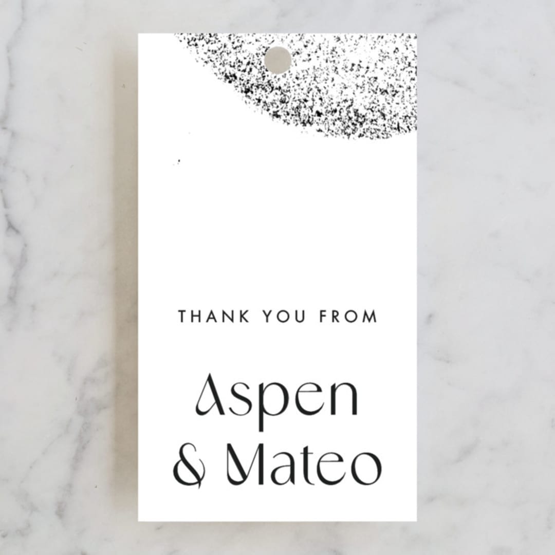 "Forever" - Wedding Favor Tags in Ink by Blustery August - Front