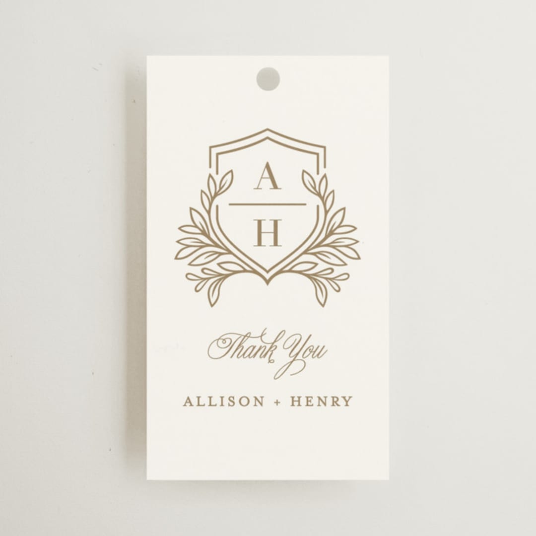 "Chic Monogram" - Wedding Favor Tags in Porcelain by Mansi Verma - Front