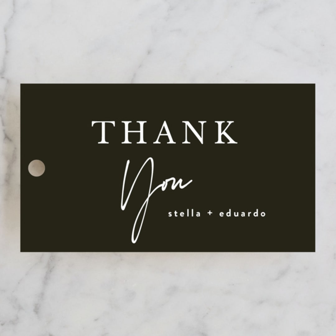 "Courthouse" - Wedding Favor Tags in Midnight by Susan Brown - Front