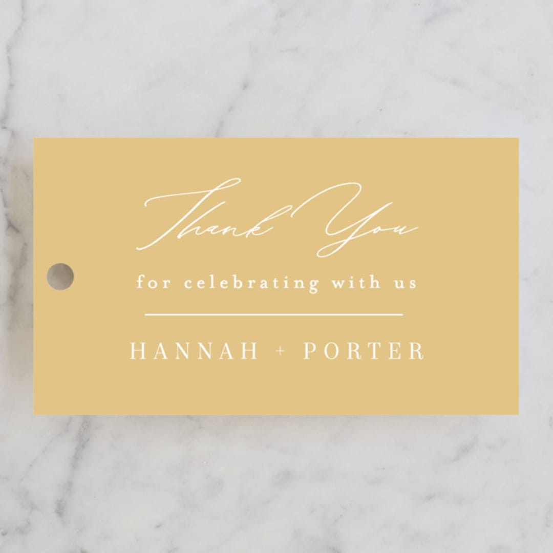 "Mystique" - Wedding Favor Tags in Linen by Ashley Rosenbaum - Front