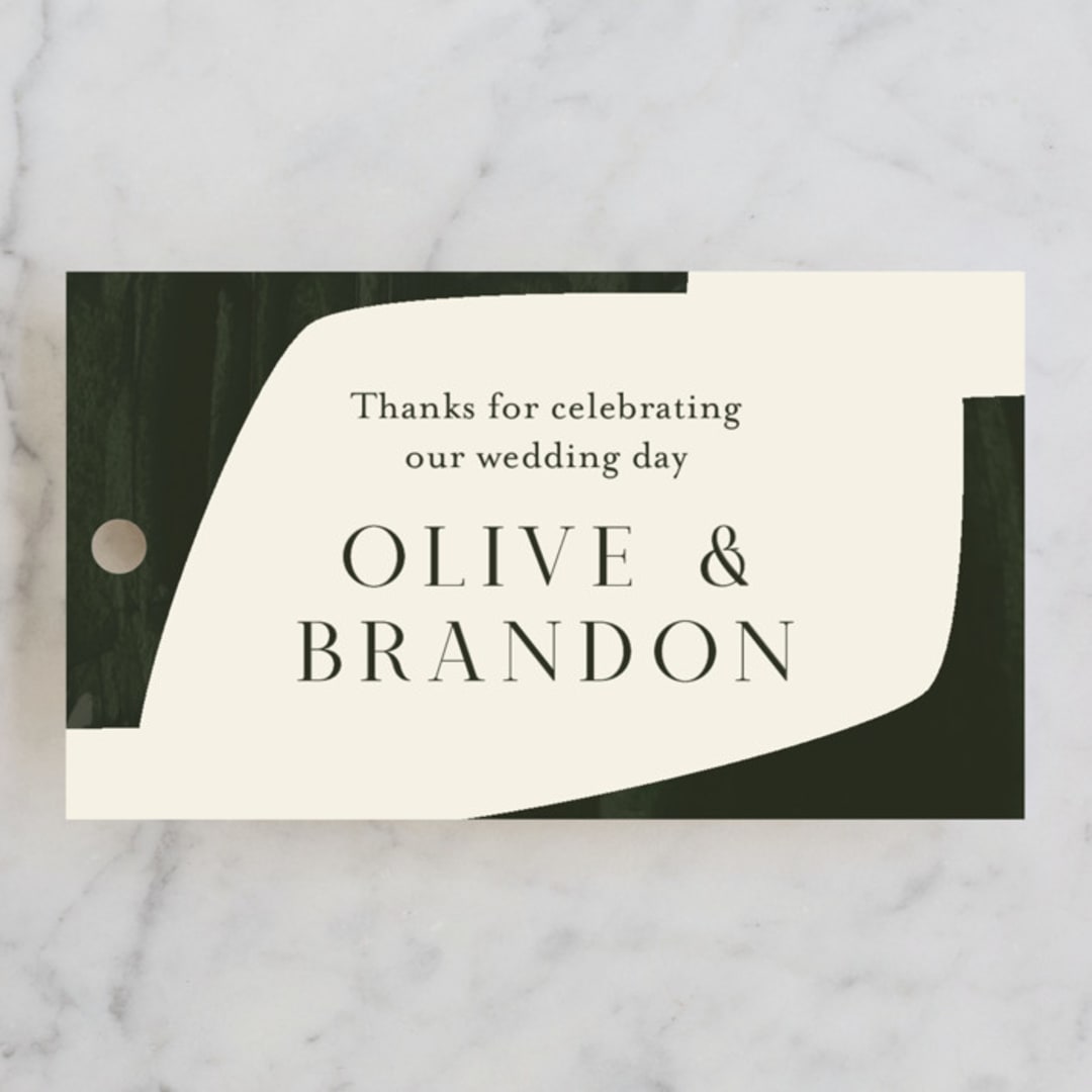 "Warner" - Wedding Favor Tags in Emerald by Carrie ONeal - Front
