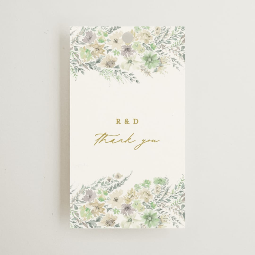 "Floral Arch" - Wedding Favor Tags in Greenery by Phrosné Barwood - Front