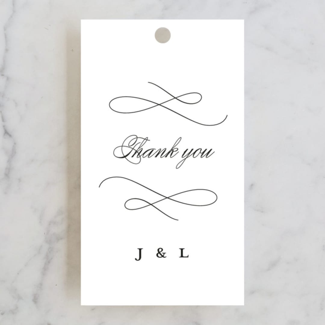 "Beyond Words" - Wedding Favor Tags in Snow by Kimberly FitzSimons - Front