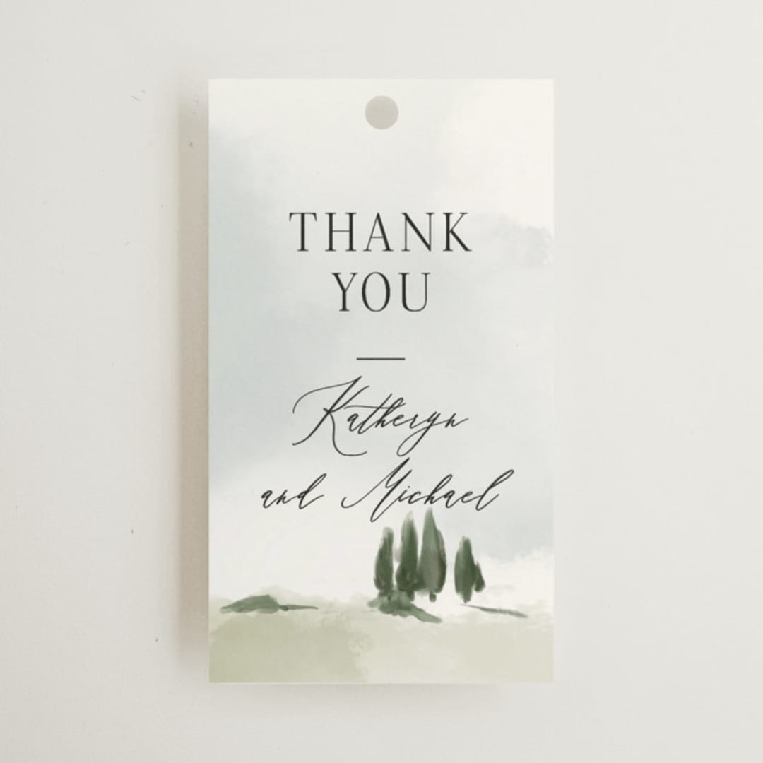 "Estate" - Wedding Favor Tags in Sky by Rebecca Durflinger - Front