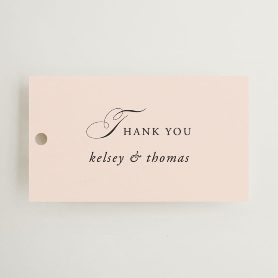 "Story Line" - Wedding Favor Tags in Petal by Kimberly FitzSimons - Front