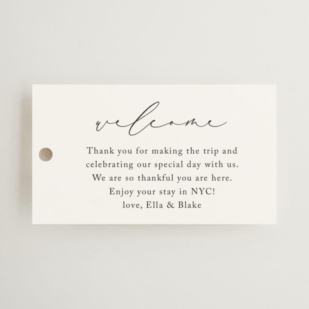 "Breathe" - Wedding Favor Tags in Linen by Jennifer Postorino - Front