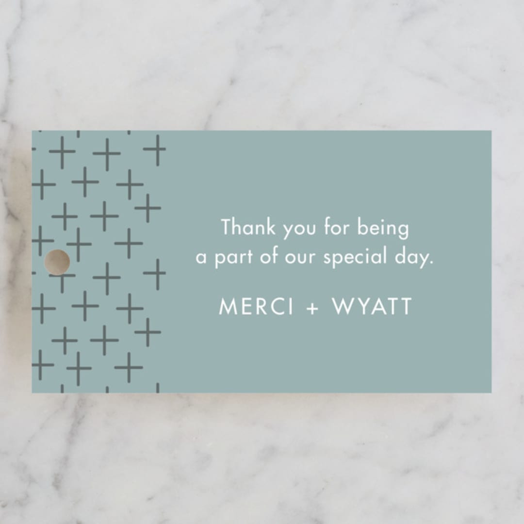 "Postale" - Wedding Favor Tags in Ebony by Ann Gardner - Front