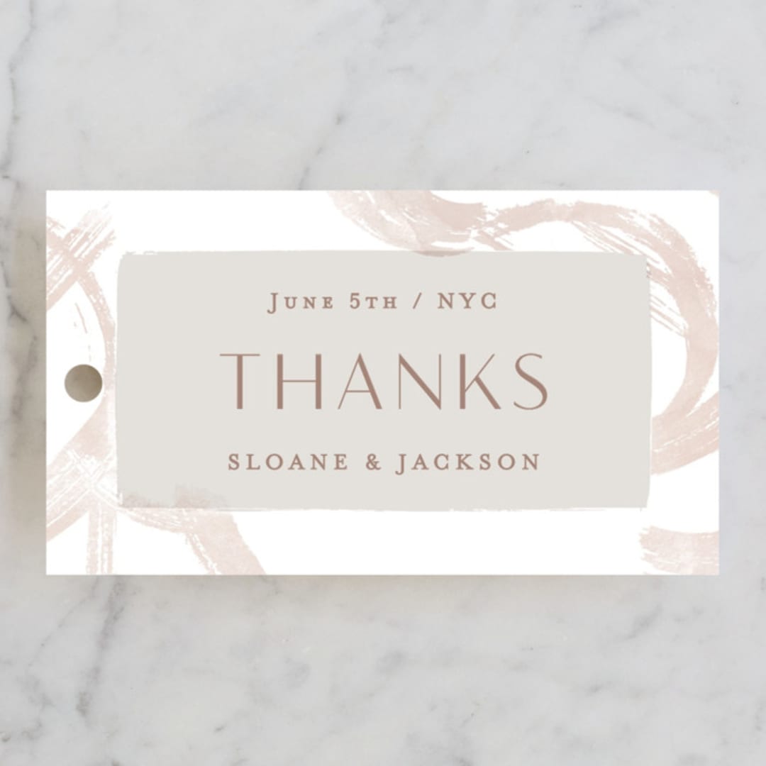 "Modern Rings" - Wedding Favor Tags in Blush by Hooray Creative - Front