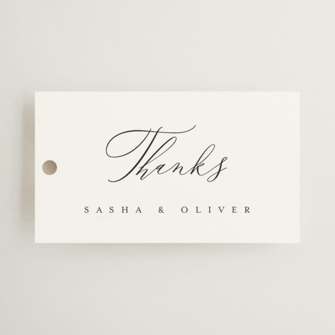 "Ashbury" - Wedding Favor Tags in Ink by Kristie Kern - Front