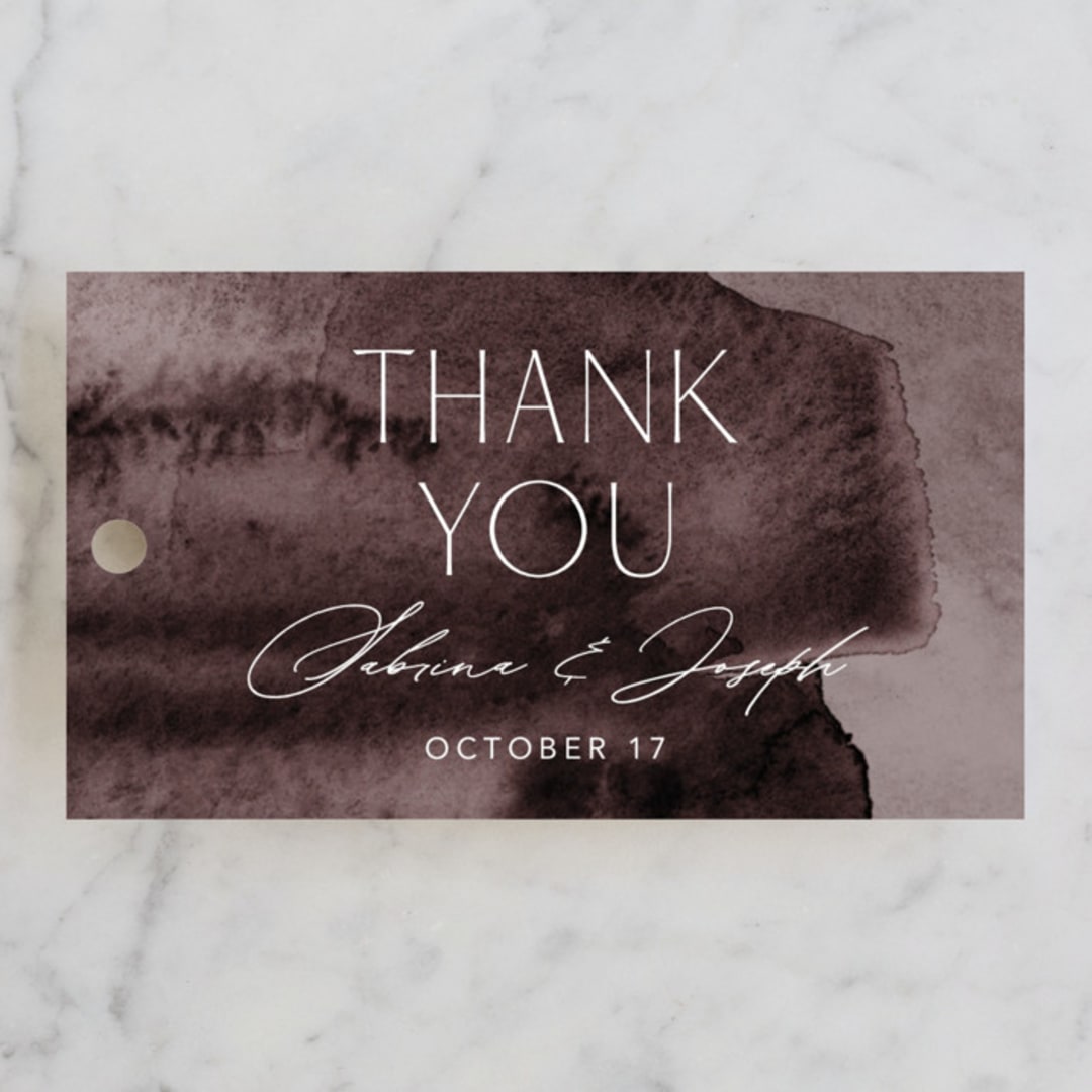 "Layers" - Wedding Favor Tags in Truffle by Yaling Hou Suzuki - Front