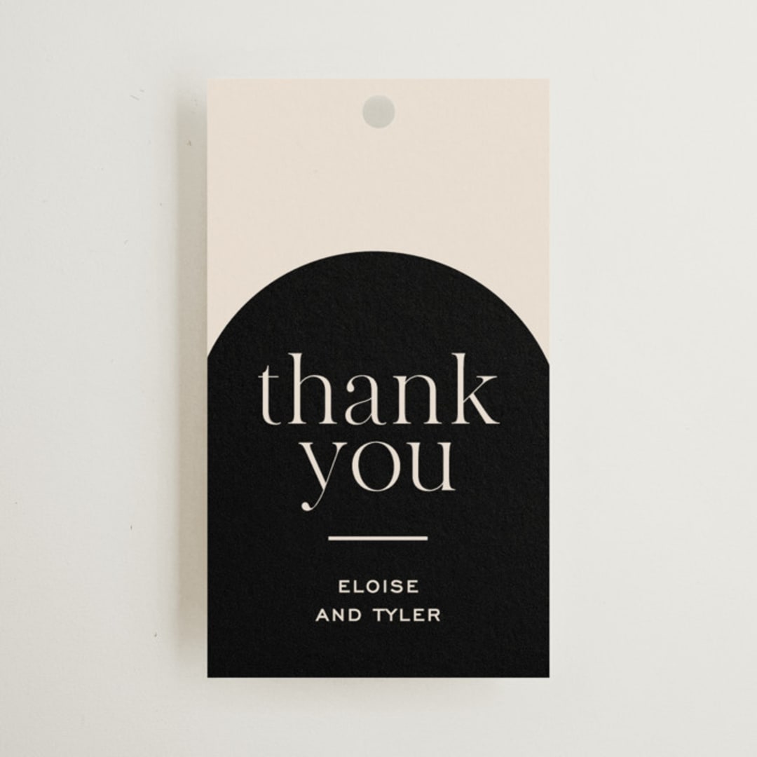 "Little party big love" - Wedding Favor Tags in Noir by Jessica Corliss - Front