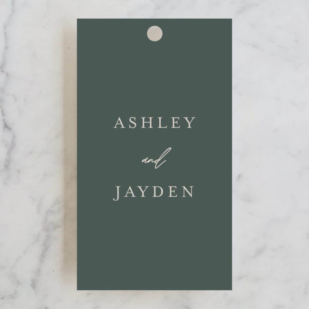 "Vista" - Wedding Favor Tags in Forest by Melanie Severin - Front