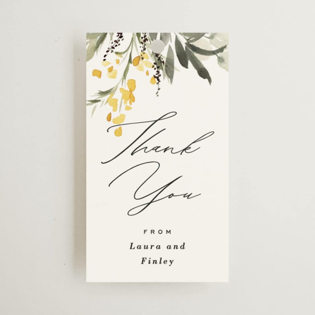 "mimosa" - Wedding Favor Tags in Dandelion by Everett Paper Goods - Front