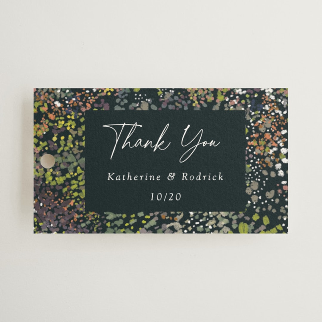"By the Creek" - Wedding Favor Tags in Emerald by Becky Nimoy - Front
