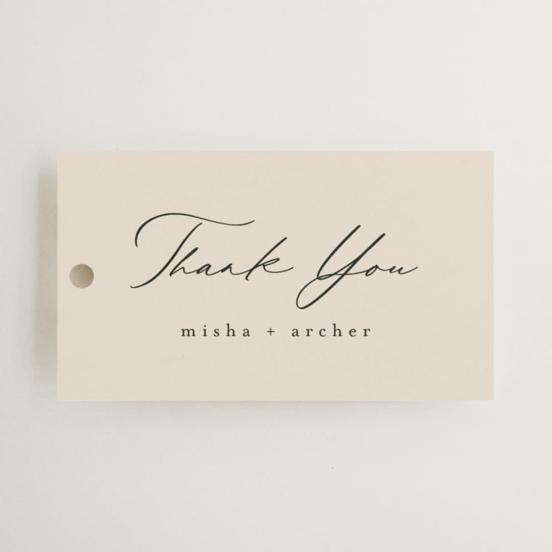 "Misha" - Wedding Favor Tags in Latte by Kristie Kern - Front