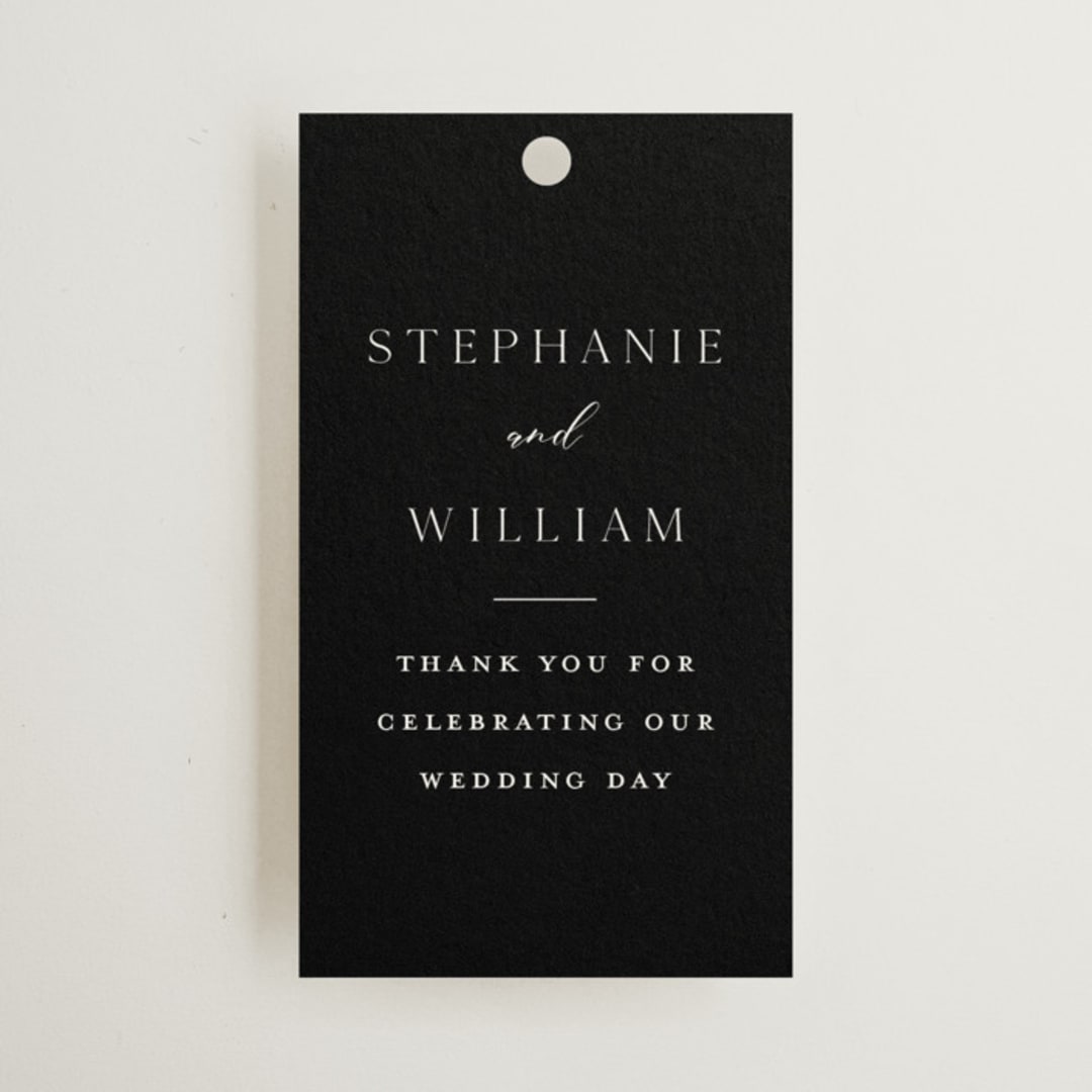 "Elegant Station" - Wedding Favor Tags in Noir by Stacey Meacham - Front