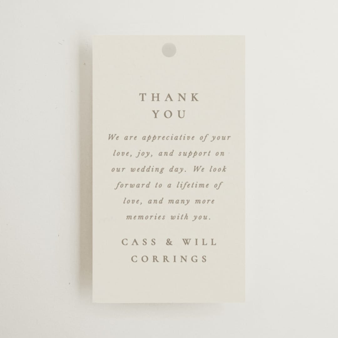 "Illusion" - Wedding Favor Tags in Sand by Jackie Mangiolino - Front