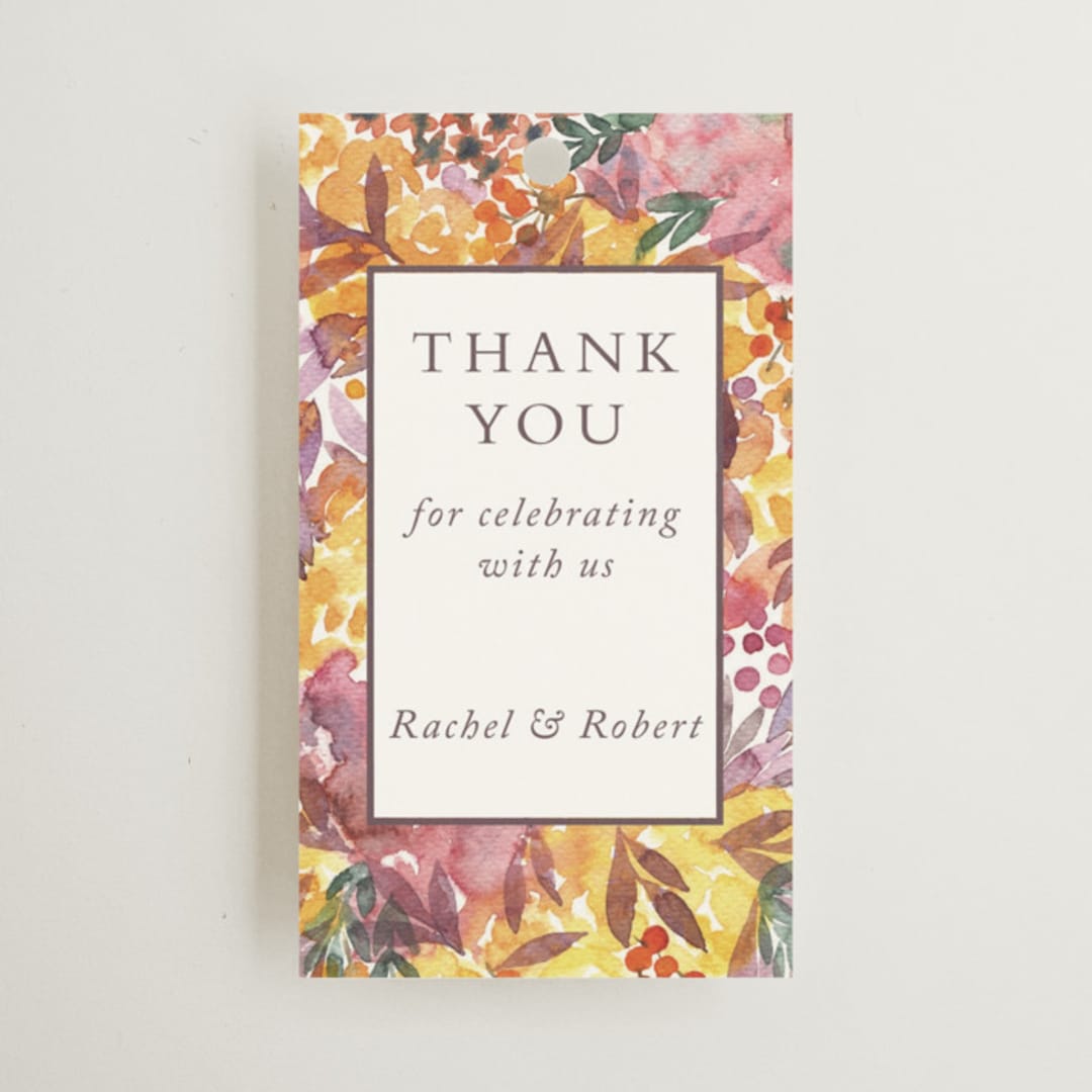 "Autumn flowers" - Wedding Favor Tags in Amber by Alexandra Dzh - Front