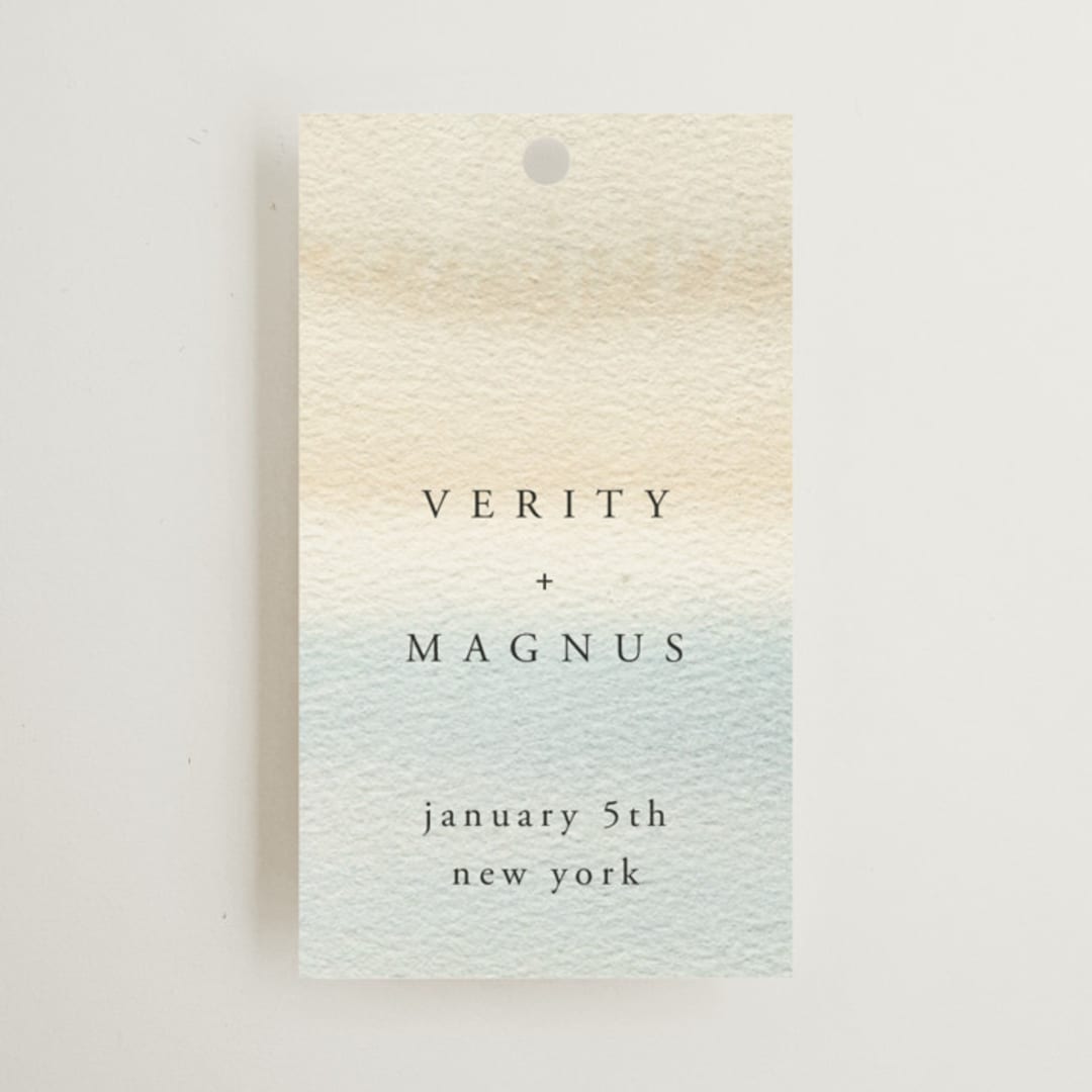 "Contemplate" - Wedding Favor Tags in Sand by Janean Hinger - Front