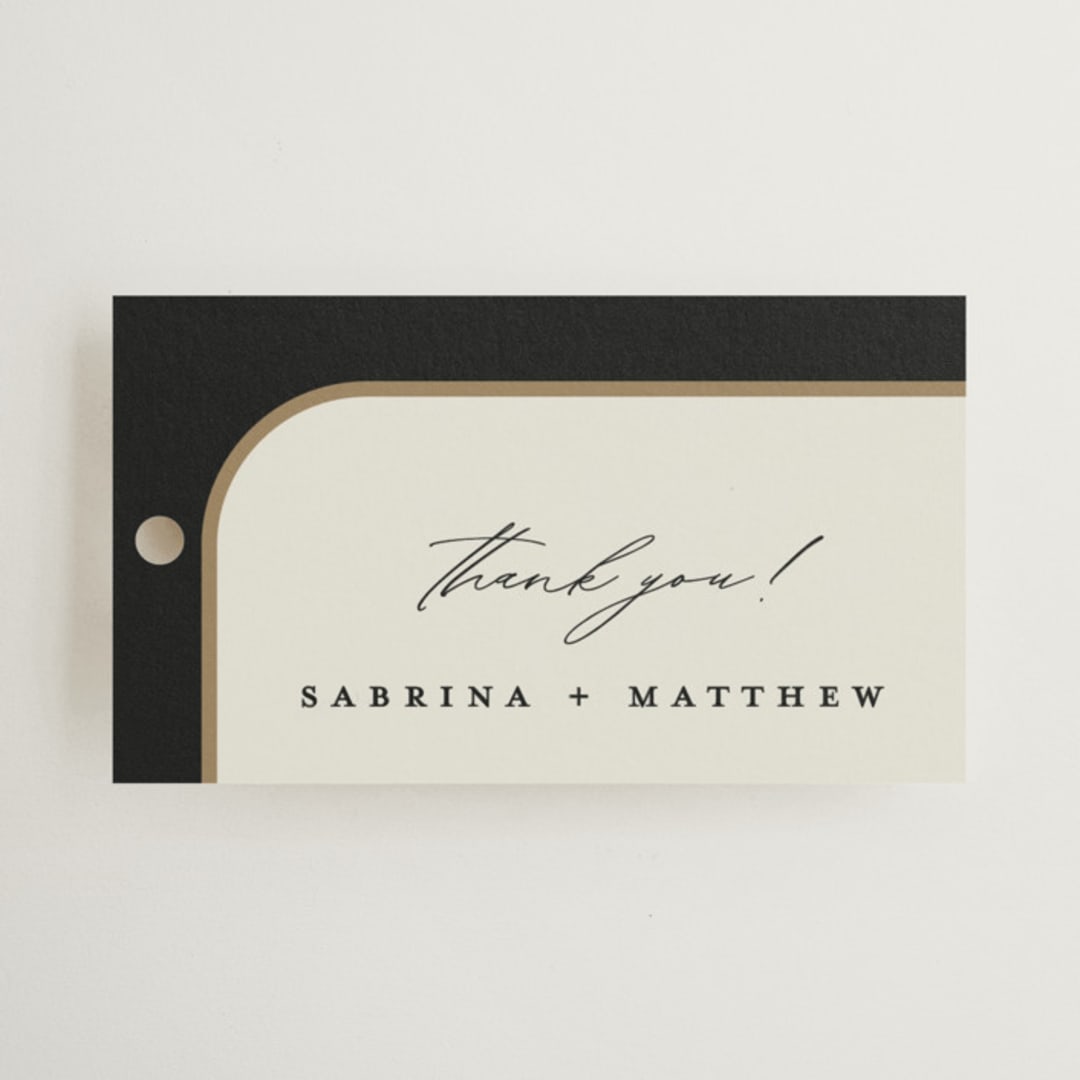 "Tuxedo" - Wedding Favor Tags in Black Tie by Carolyn Nicks - Front