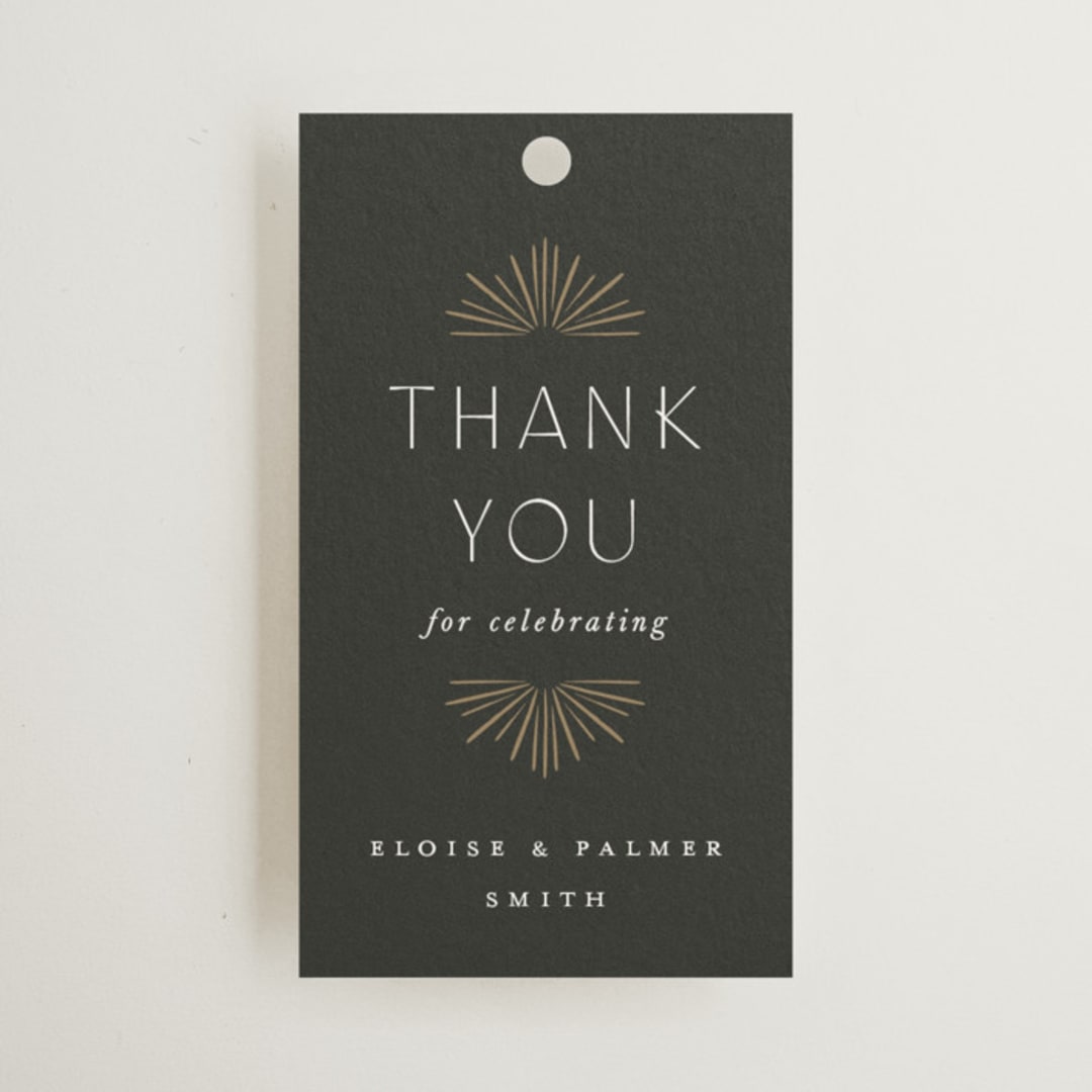 "Fringe" - Wedding Favor Tags in Midnight by Leah Bisch - Front