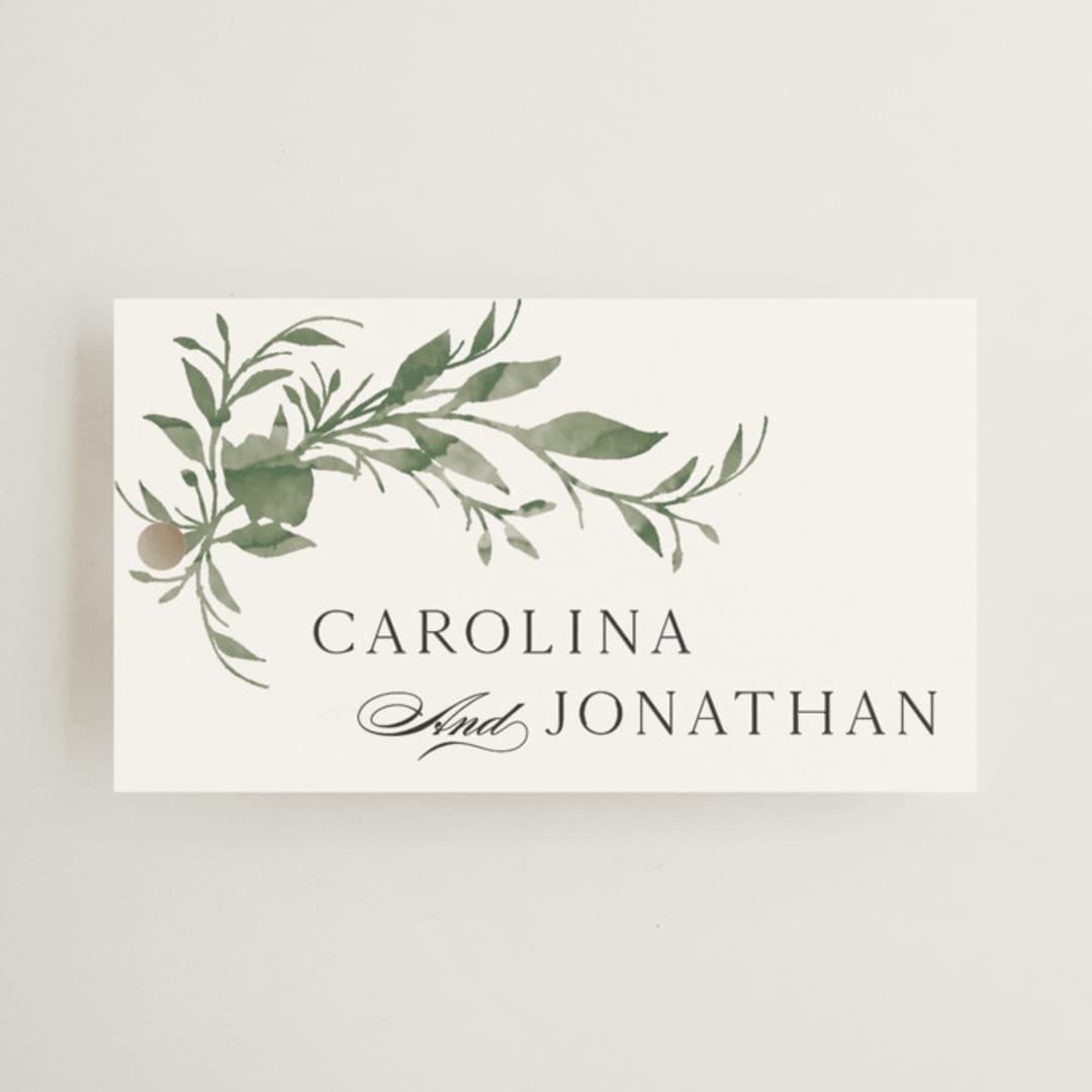 "Carolina" - Wedding Favor Tags in Meadow by Melanie Kosuge - Front