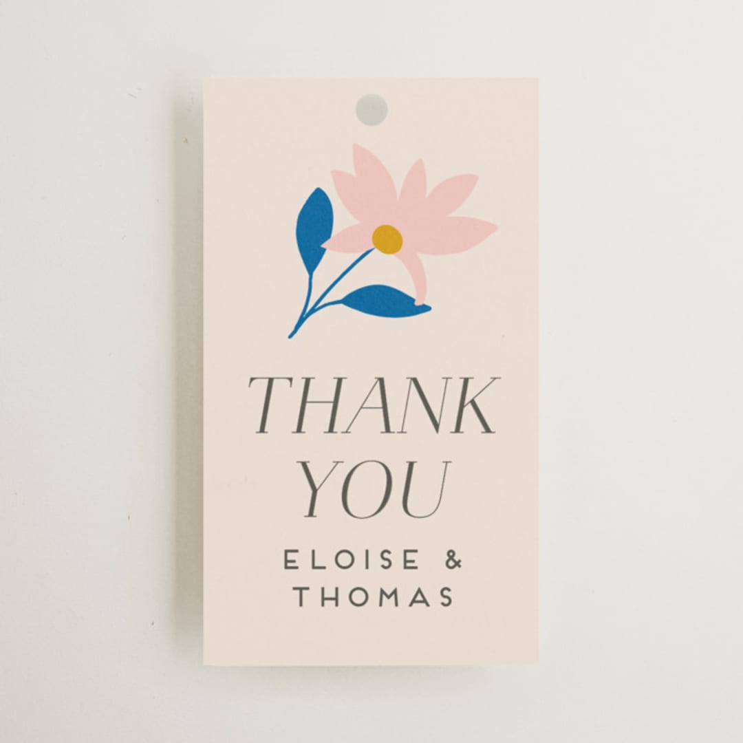 "Blossoms Abound" - Wedding Favor Tags in Cobalt by Genna Blackburn - Front