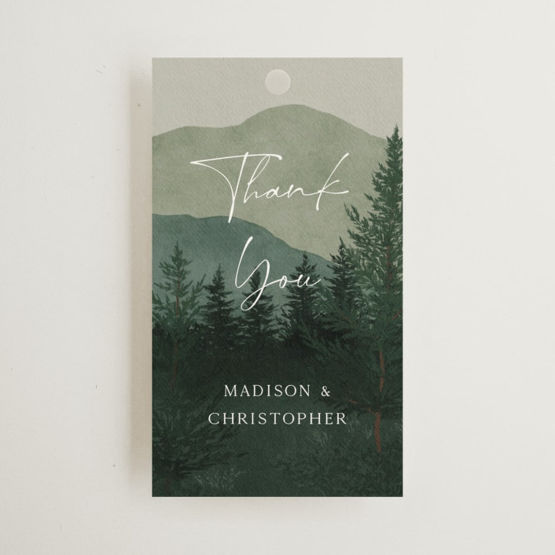 "The Forest" - Wedding Favor Tags in Jade by Elly - Front