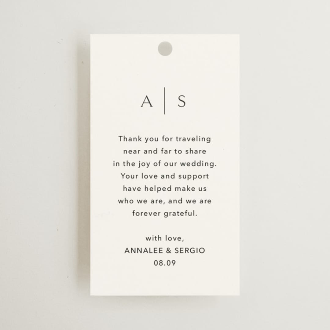 "Rhythmic" - Wedding Favor Tags in Simply White by Jennifer Postorino - Front