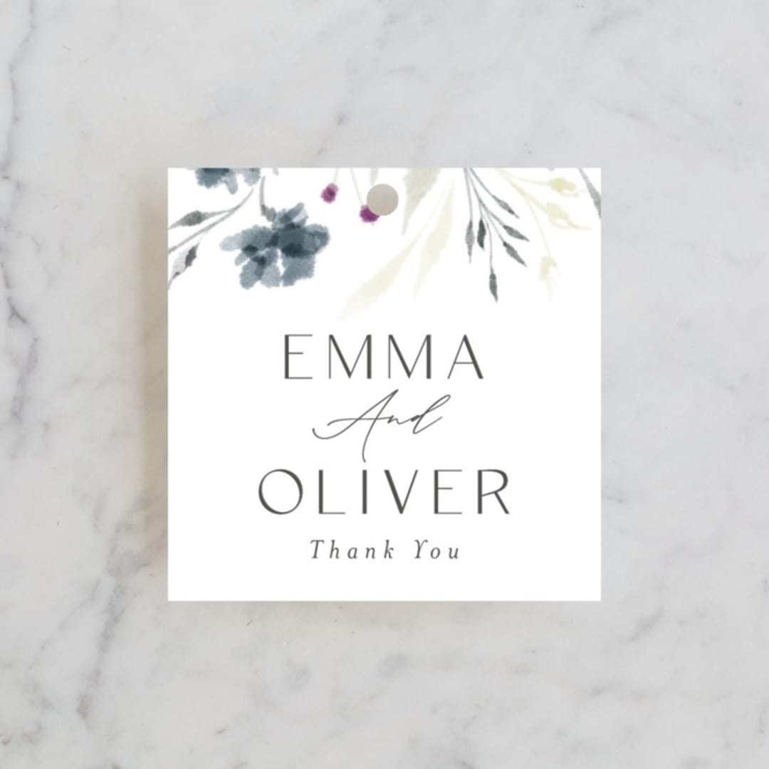 "Violet Cascade" - Wedding Favor Tags in Violet by Nicoletta Savod - Front