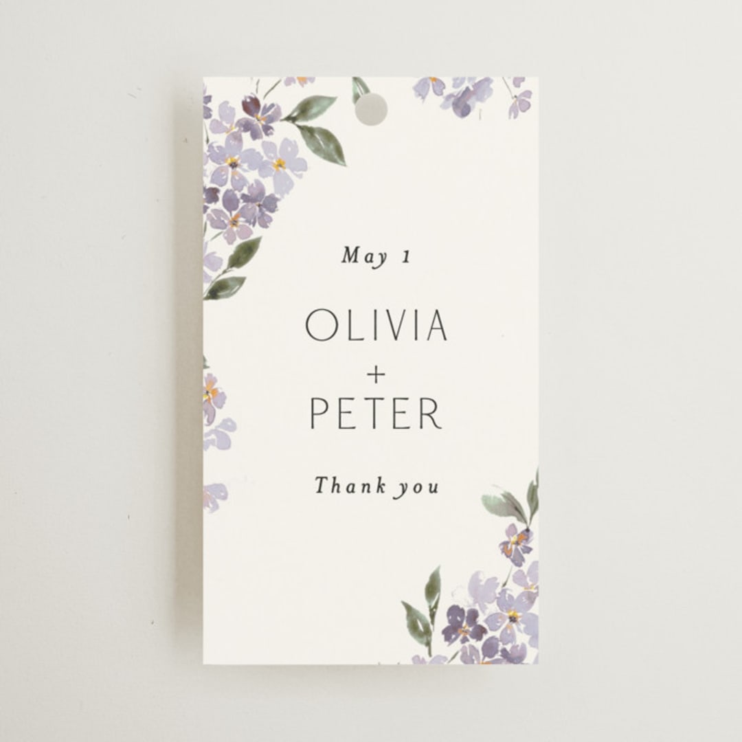 "Sweeping Vine" - Wedding Favor Tags in Periwinkle by Itsy Belle Studio - Front